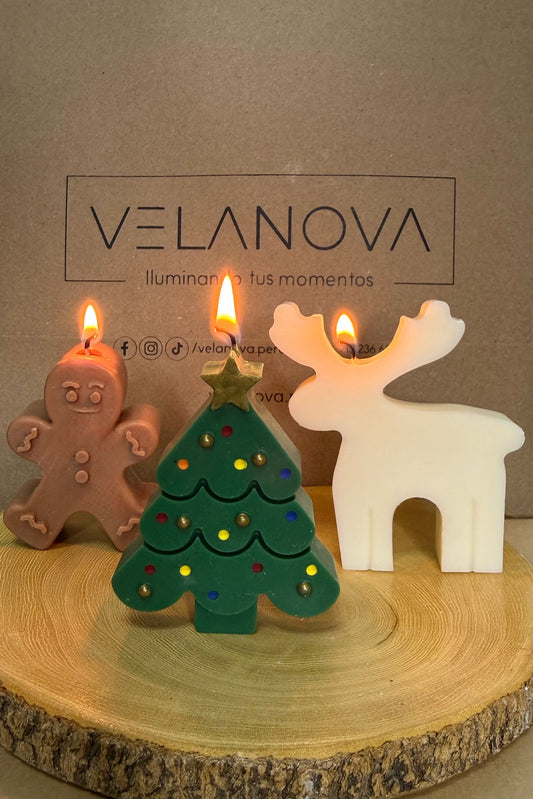 Vela de soya Pack Navideño x3 hecha a mano – VelaNova, foto 2