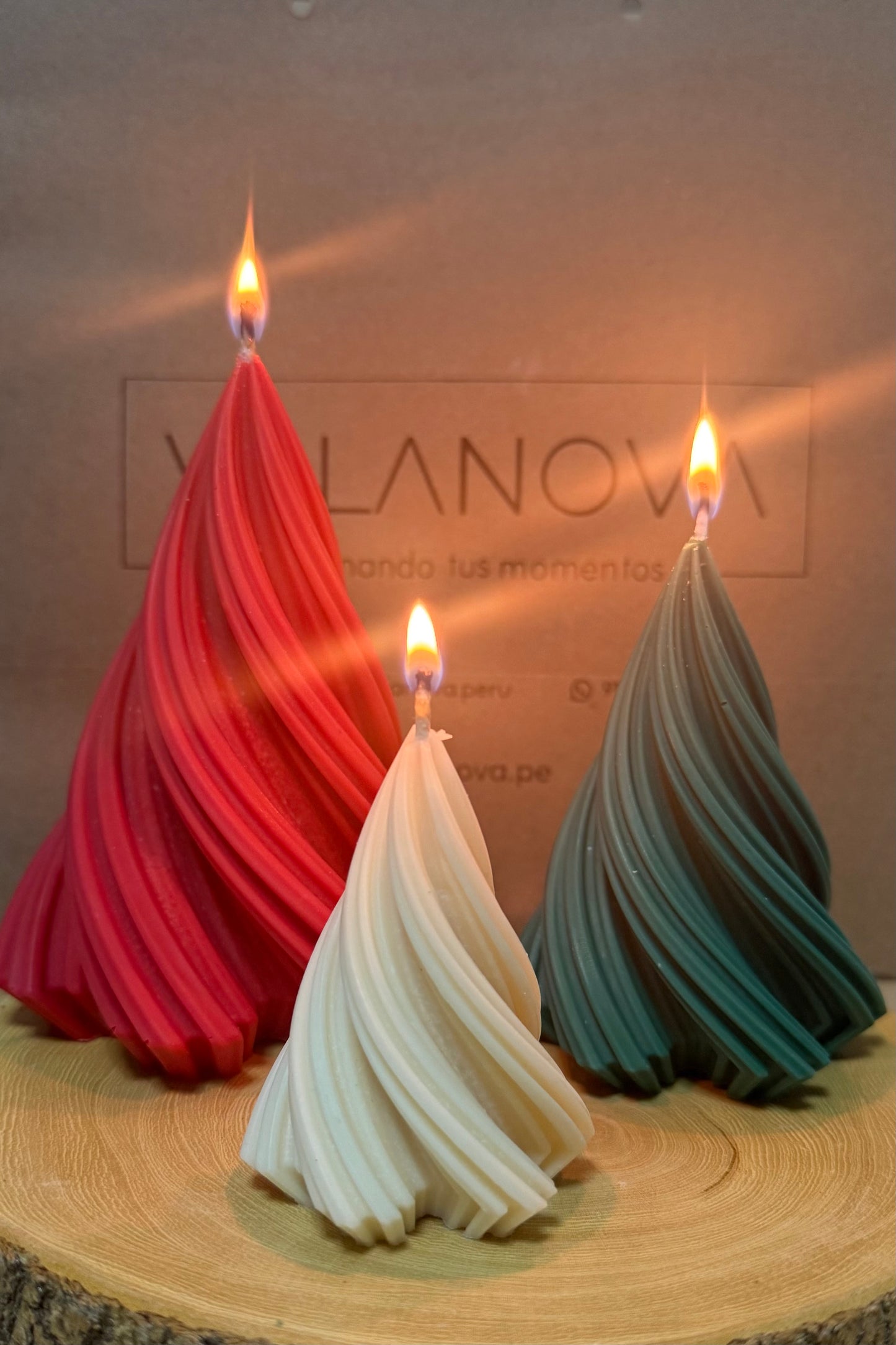 Pack Velas Árbol Espiral x3