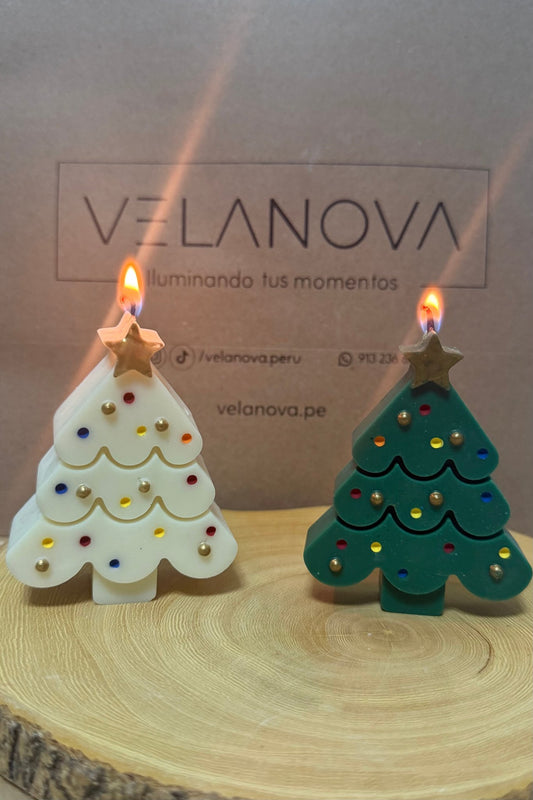 Vela de soya Arbolito Navideño x8cm - 60gr hecha a mano – VelaNova, foto 2