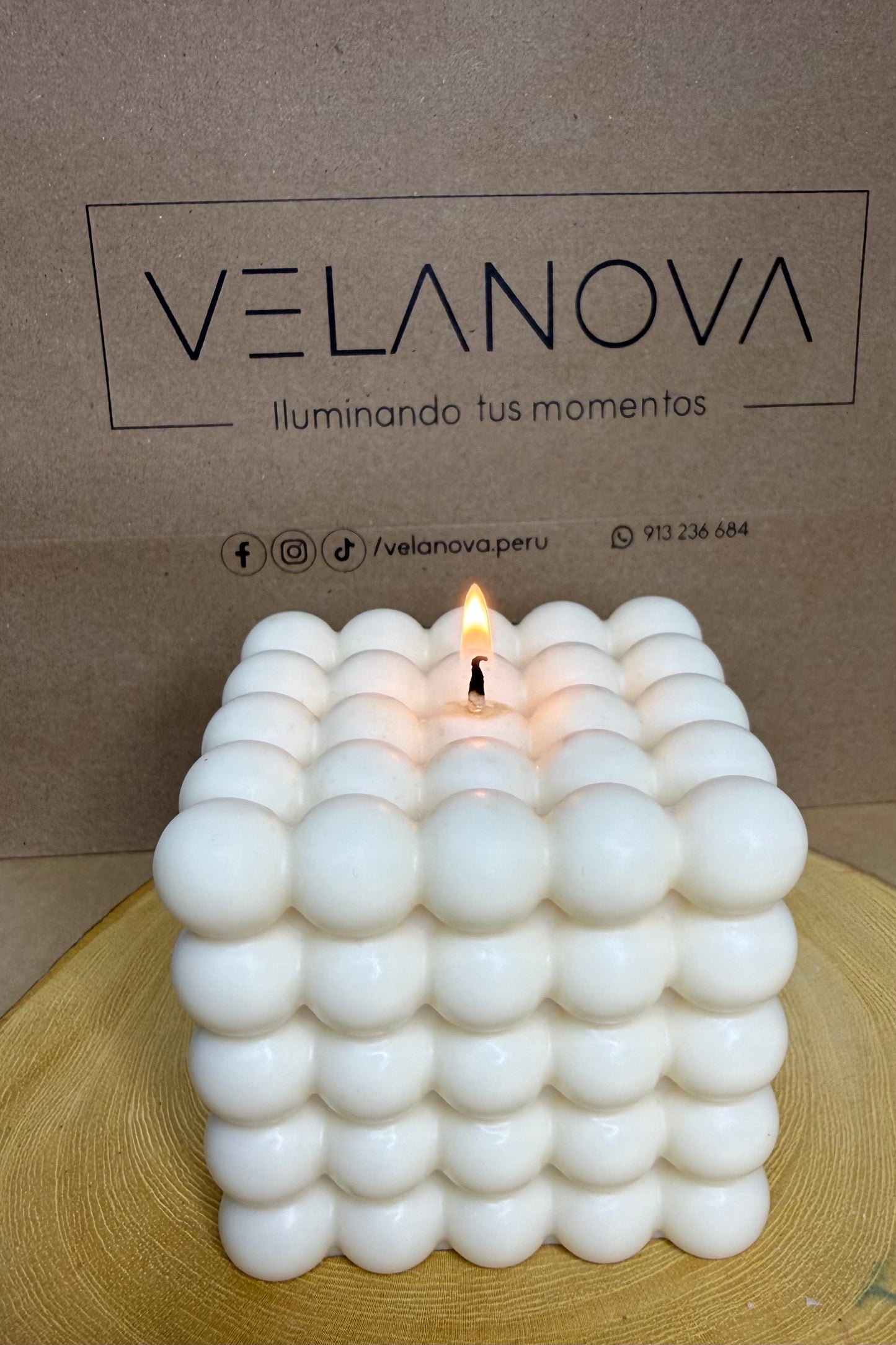 Vela Cubo de Perlas x7.5cm - 380gr