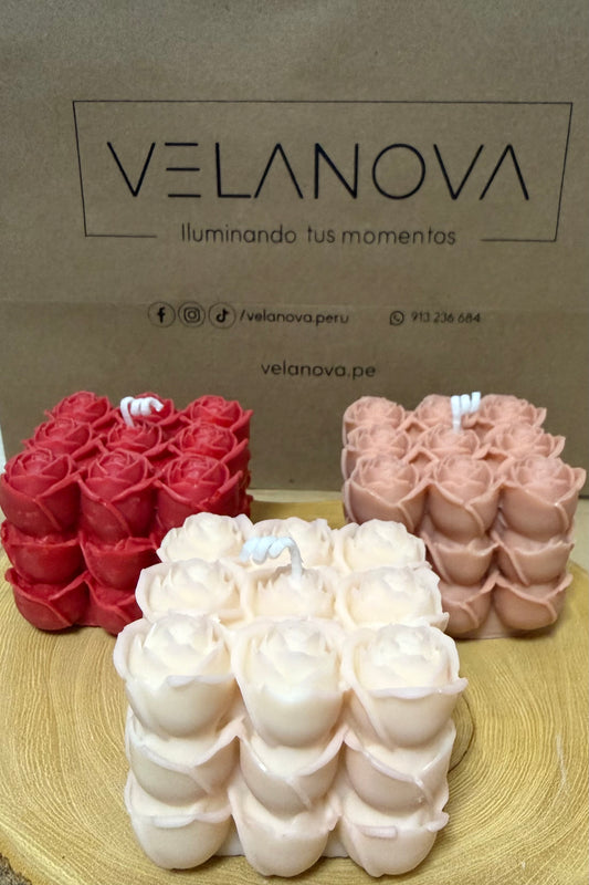 Vela Cubo Romántico x5cm - 140