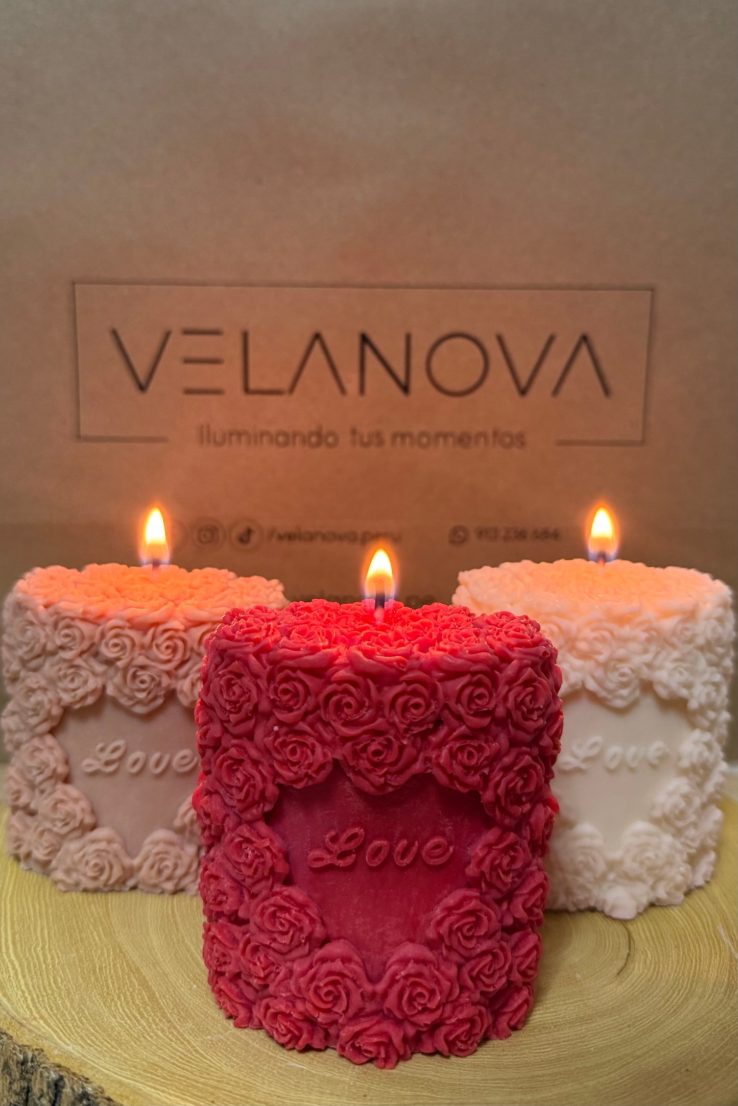 Vela Romance Floral x7cm - 130gr