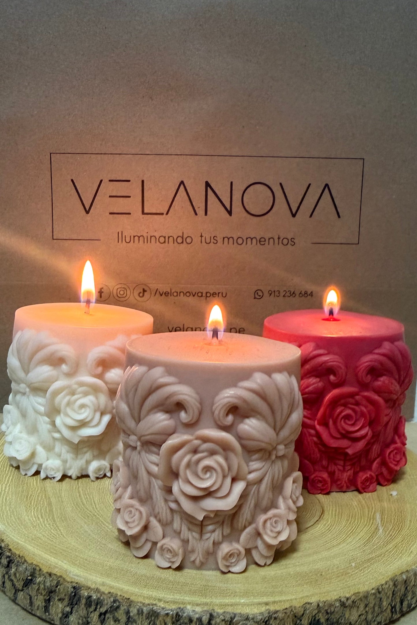 Vela Rosa Imperial x6cm - 170gr