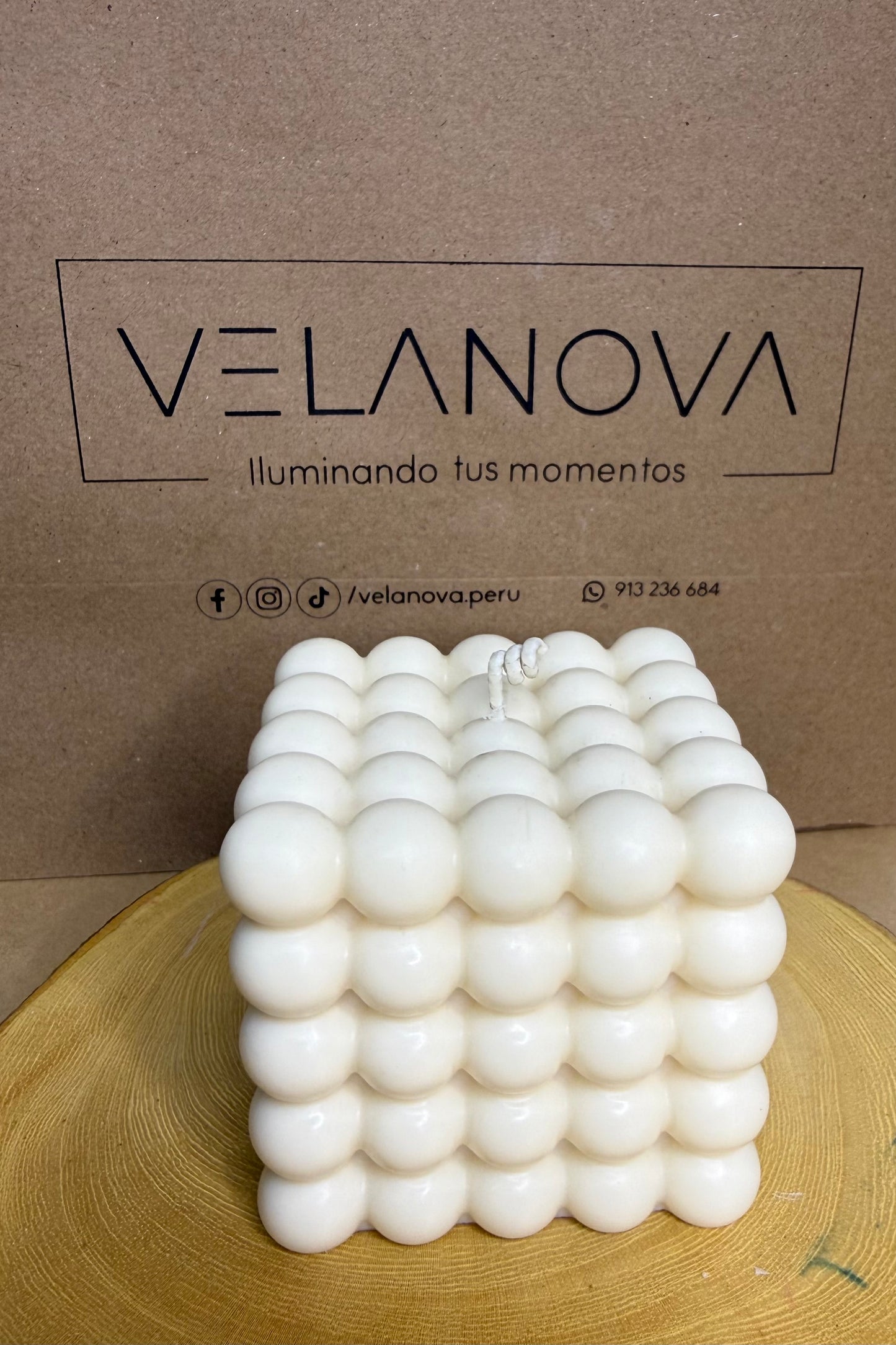 Vela Cubo de Perlas x7.5cm - 380gr