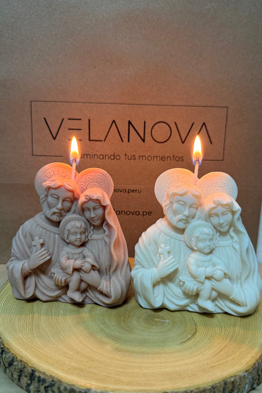 Vela de soya Sagrada Familia x9cm - 115gr hecha a mano – VelaNova, foto 2