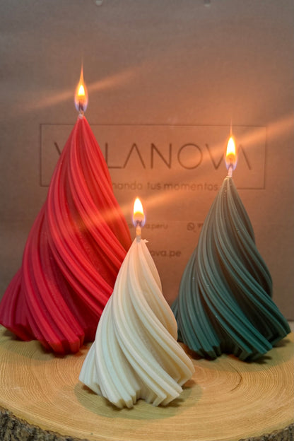 Pack Velas Árbol Espiral x3