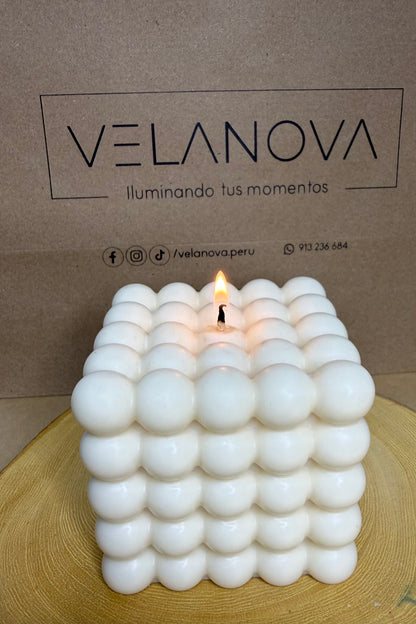 Vela Cubo de Perlas x7.5cm - 380gr