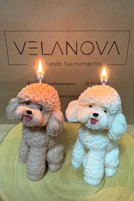 Vela de soya Dulce Poodle x10cm - 130gr hecha a mano – VelaNova, foto 2