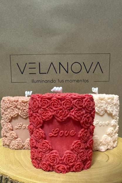 Vela Romance Floral x7cm - 130gr