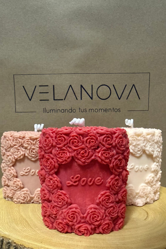 Vela Romance Floral x7cm - 130gr