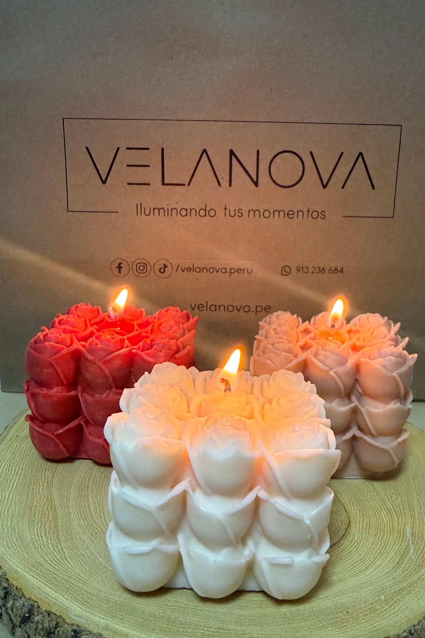 Vela Cubo Romántico x5cm - 140